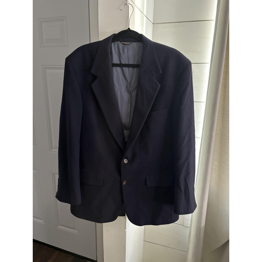 Peterborough Row Blazer Mens 46R Navy 100% Cashmere Sport Coat 2 Button Made USA